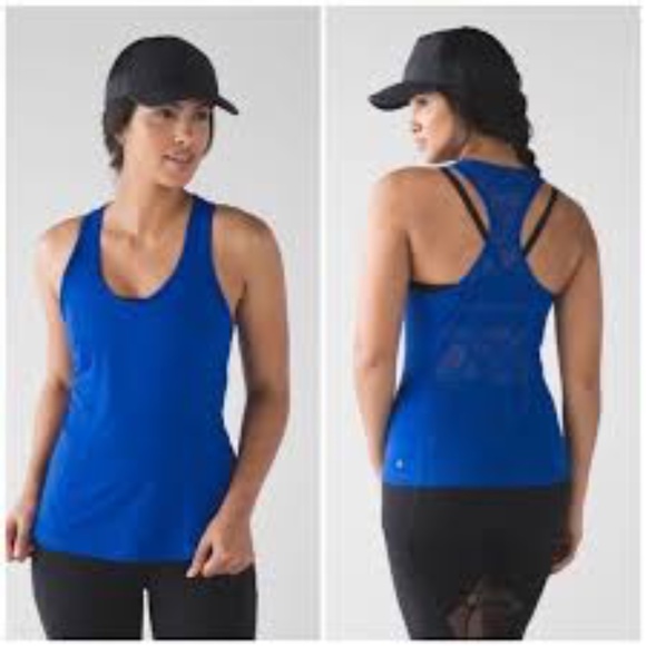 EUC Lululemon Goal Crusher Blue Tank Size 4 - Picture 3 of 7